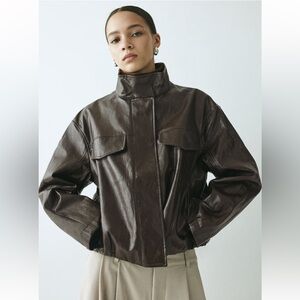 New H&M High-Collar Coated Jacket